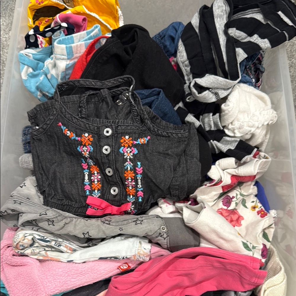 Tub of girls 12 months clothes